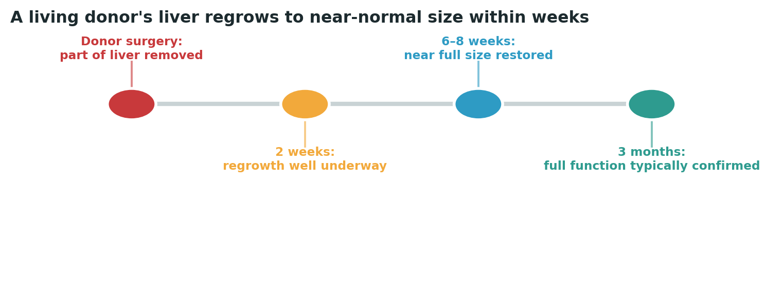 Chart: The liver’s regenerative capacity means a healthy donor typically returns to normal liver function within a few months of surgery