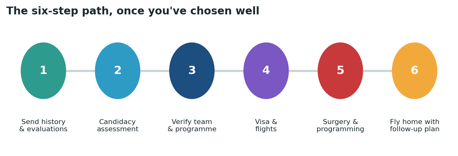 Chart: The practical sequence once you have chosen and verified your surgical team and programme