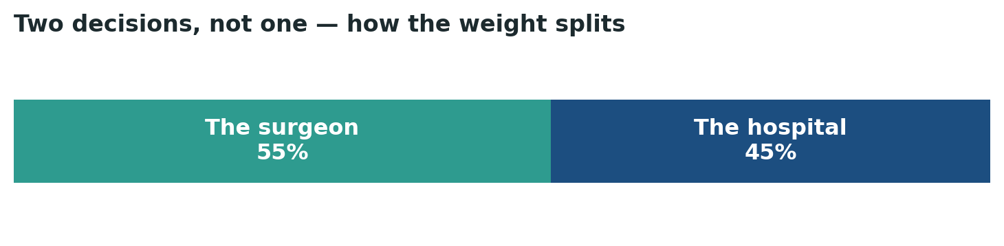 Chart: Roughly how the decision should be weighted between the two halves