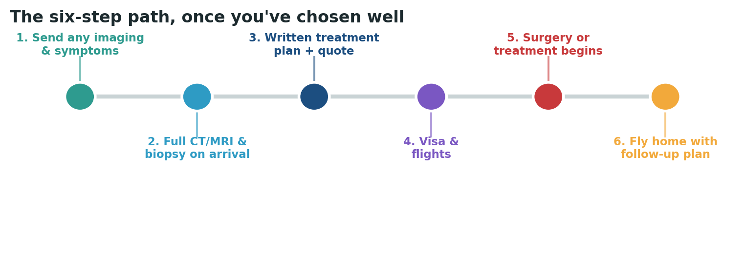Chart: The practical sequence once you have chosen and verified your surgeon and diagnostic capability